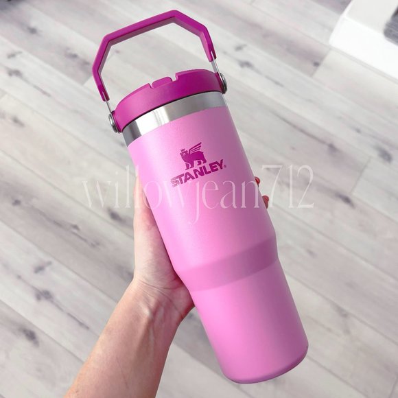 Peony Pink Flip Straw Stanley 30 Oz. IceFlow Tumbler - Picture 1 of 7